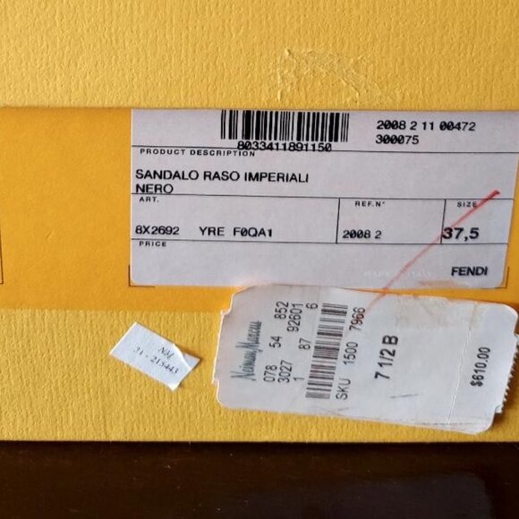 AUTHENTIC SILK FENDI HIGH HEEL STRAPPY SHOES  - Size 7.5 (37-1/2) - Picture 8 of 11